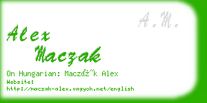 alex maczak business card